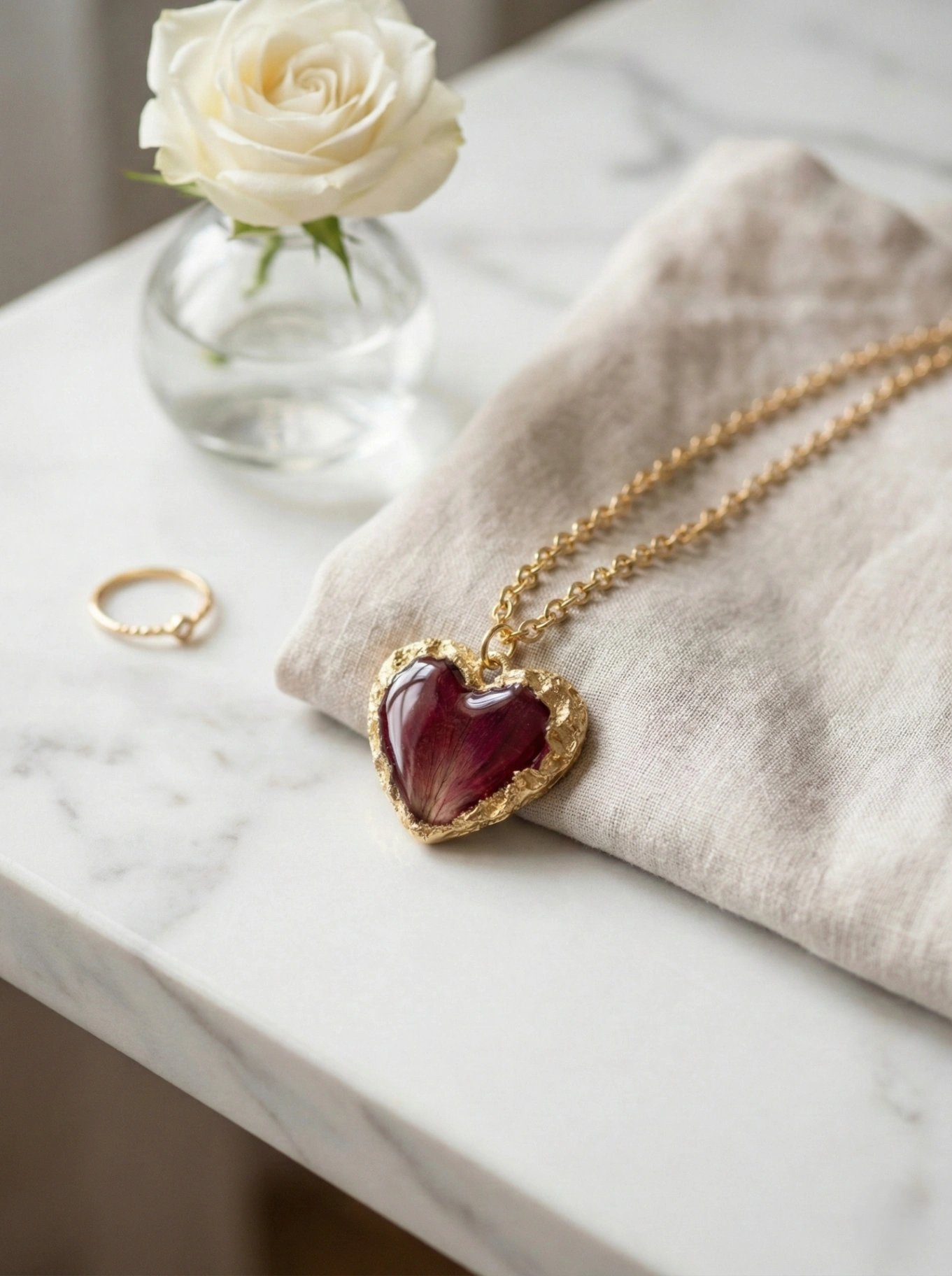Gilded Heart Resin Pendant view 3