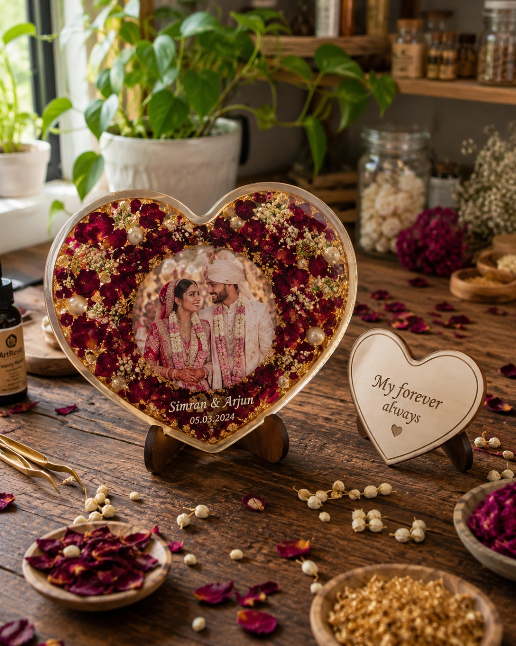 Heart-Shaped Varmala Preservation Frame view 2