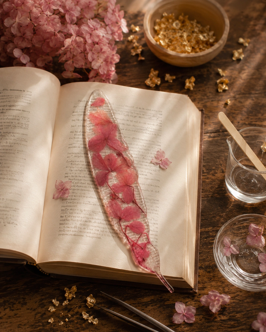 Pressed Flower Resin Bookmark view 2
