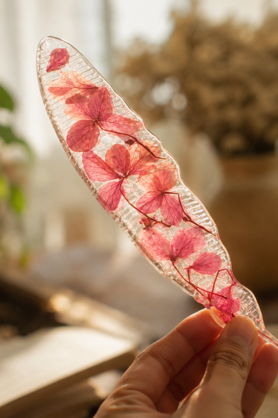Pressed Flower Resin Bookmark view 3