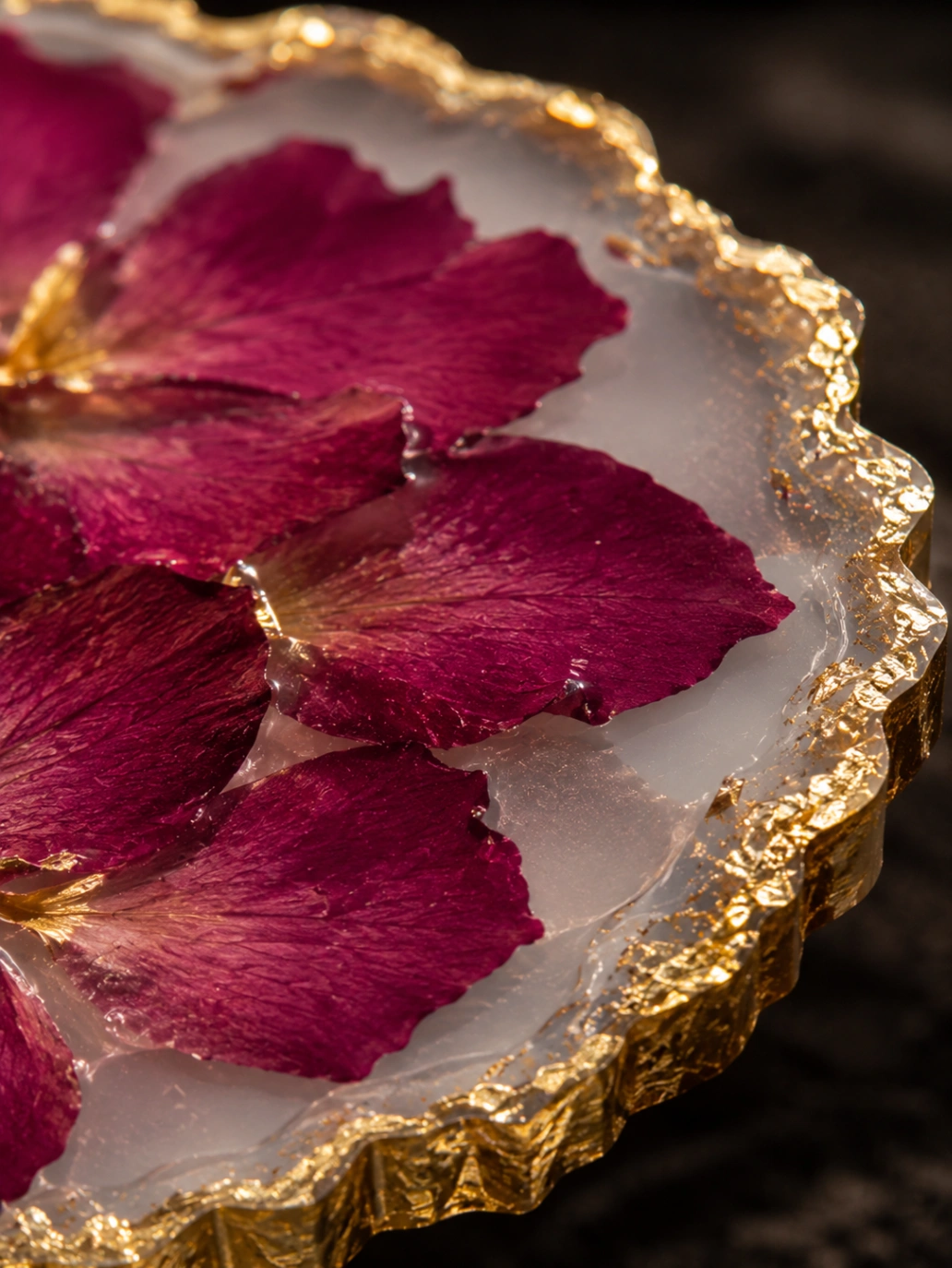 Real Rose Petal Resin Coasters (Set of 4)